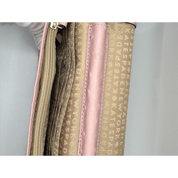 Kate‎ Spade Alexander Avenue Pink Ostrich-Embossed Leather Crossbody Wallet With - Picture 9 of 13